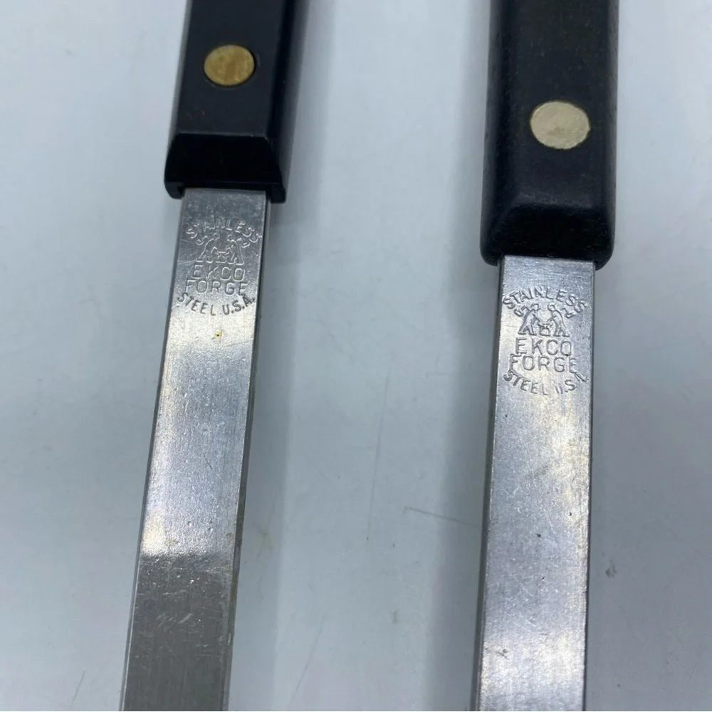 Vintage Ekco 3 Prong Tine Dinner Stainless Granny Fork Spatula Forge Utensils